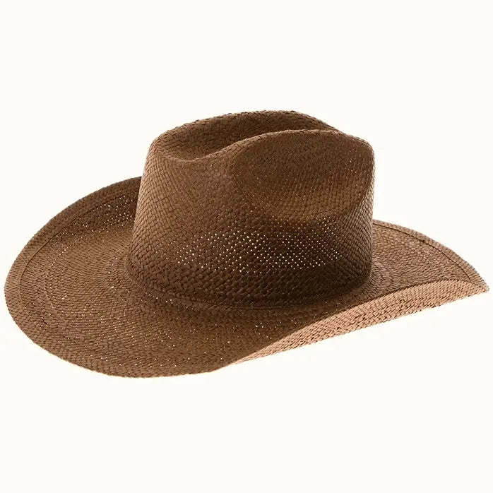 Chocolate Brown Straw Cowboy Hat